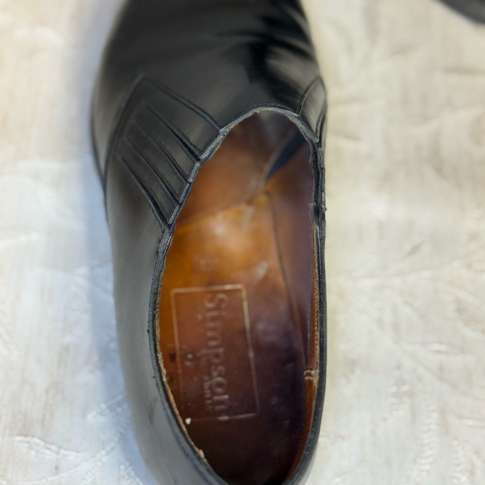 Vtg Simpson Piccadilly Men's Black Leather Chelsea Loafers UK 8.5 E / Tree incl. - Picture 7 of 15
